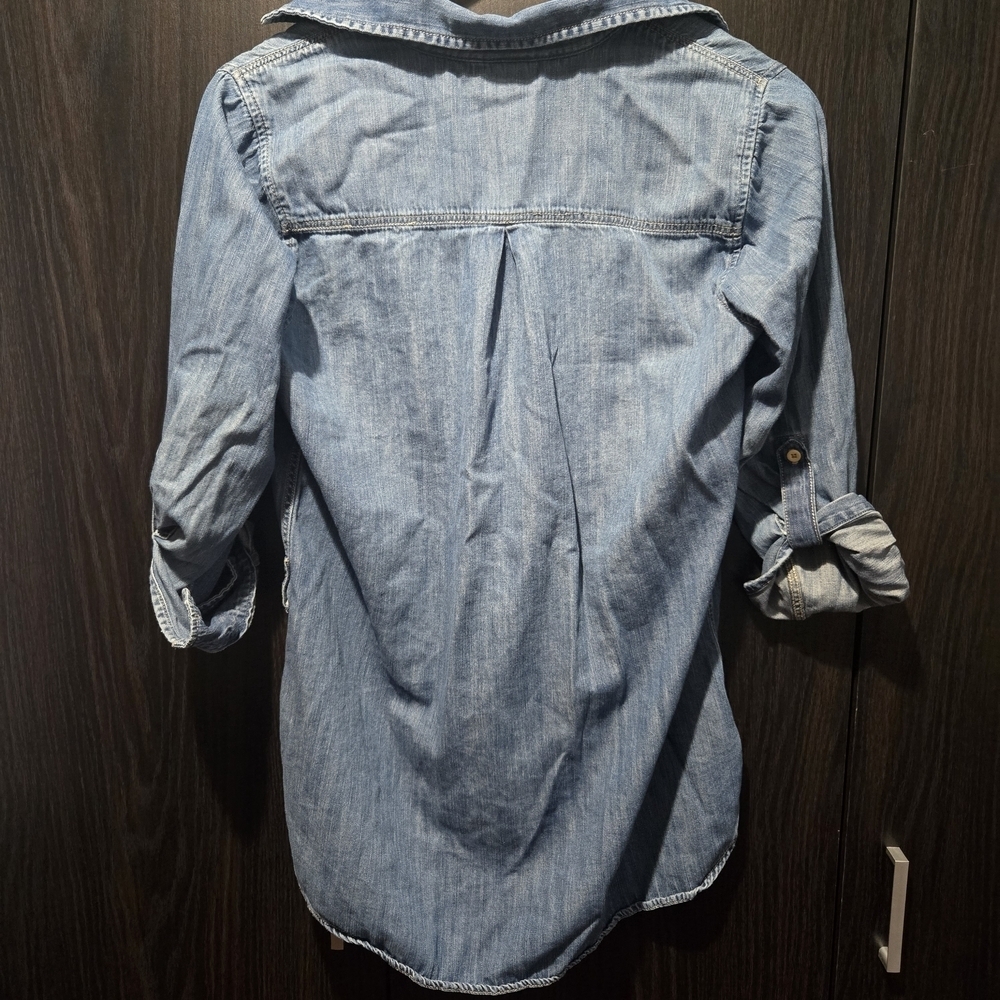Joe Fresh Denim Button-Up Shirt Western 100% Cotton Size S - Picture 6 of 8